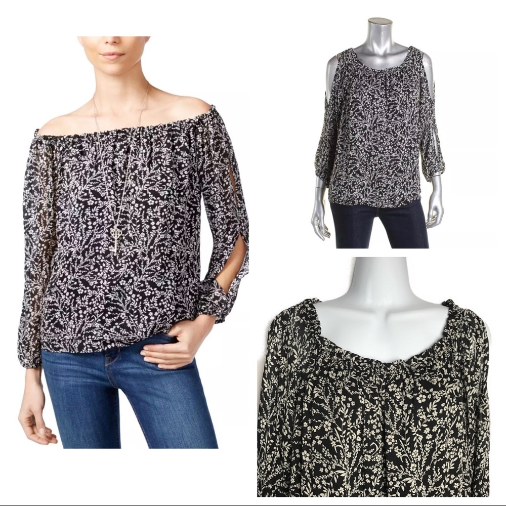 Sanctuary Printed Off The Shoulder Tops NWT Large